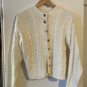 Cream nordic knit cardigan
